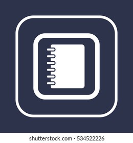 Notebook  icon, isolated  Flat design.