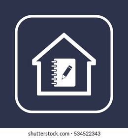 Notebook  icon, isolated  Flat design.