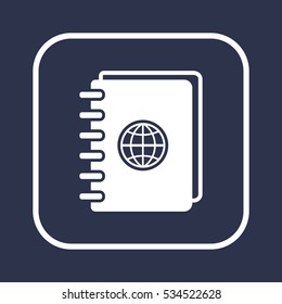 Notebook  icon, isolated  Flat design.