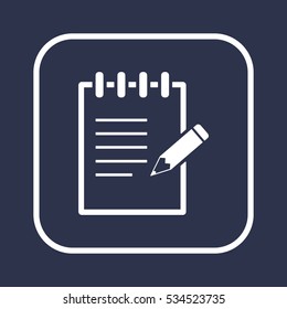 Notebook  icon, isolated  Flat design.