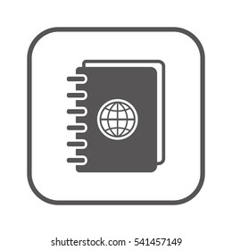 Notebook  icon, isolated  Flat design.