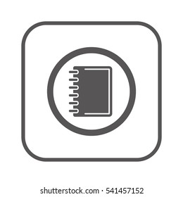 Notebook  icon, isolated  Flat design.