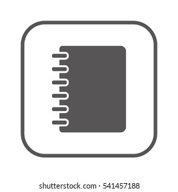 Notebook  icon,  isolated. Flat  design.