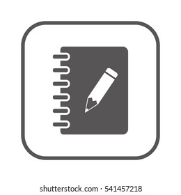 Notebook  icon, isolated  Flat design.