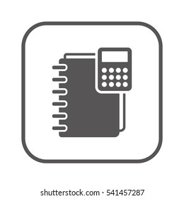 Notebook  icon, isolated  Flat design.