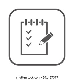 Notebook  icon, isolated  Flat design.