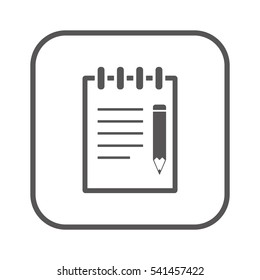 Notebook  icon, isolated  Flat design.