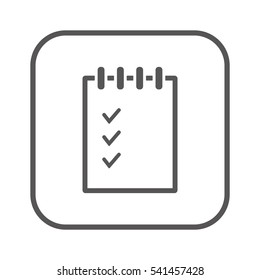 Notebook  icon, isolated  Flat design.