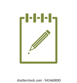 Notebook  icon, isolated  Flat design.