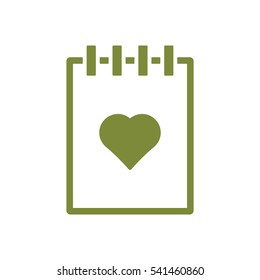 Notebook  icon, isolated  Flat design.