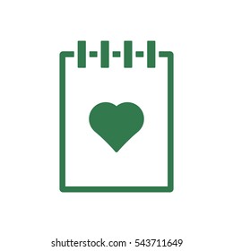 Notebook  icon, isolated  Flat design.