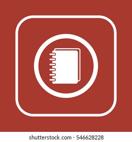 Notebook  icon, isolated  Flat design.