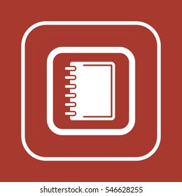 Notebook  icon, isolated  Flat design.