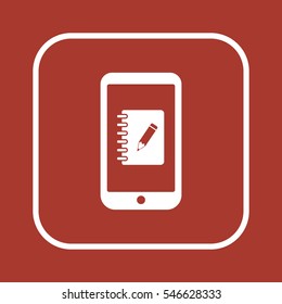 Notebook  icon, isolated  Flat design.