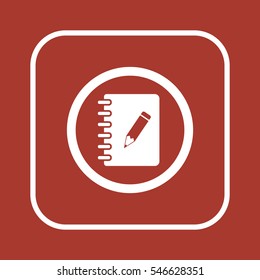 Notebook  icon, isolated  Flat design.