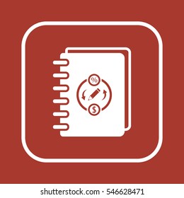 Notebook  icon, isolated  Flat design.