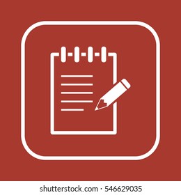 Notebook  icon, isolated  Flat design.