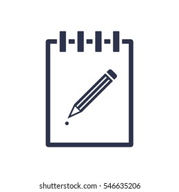 Notebook  icon, isolated  Flat design.