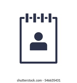 Notebook  icon, isolated  Flat design.