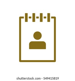 Notebook  icon, isolated  Flat design.