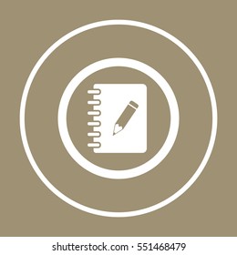 Notebook  icon, isolated  Flat design.