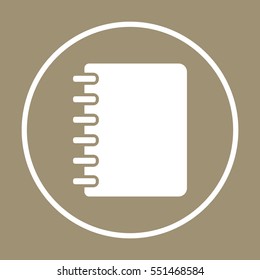 Notebook  icon,  isolated. Flat  design.