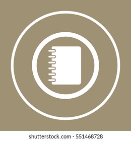 Notebook  icon, isolated  Flat design.
