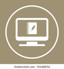 Notebook  icon, isolated  Flat design.