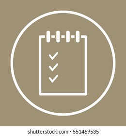 Notebook  icon, isolated  Flat design.