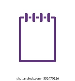 Notebook  icon, isolated  Flat design.