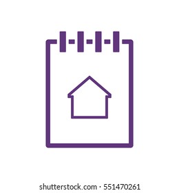 Notebook  icon, isolated  Flat design.