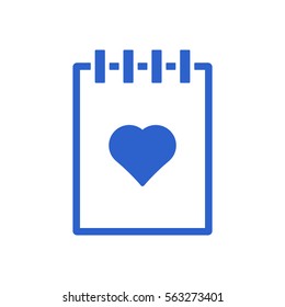 Notebook  icon, isolated  Flat design.