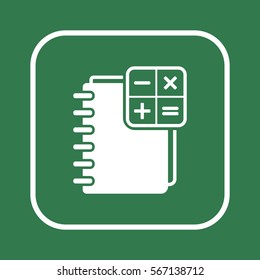 Notebook  icon, isolated  Flat design.