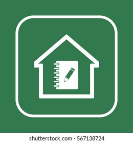 Notebook  icon, isolated  Flat design.