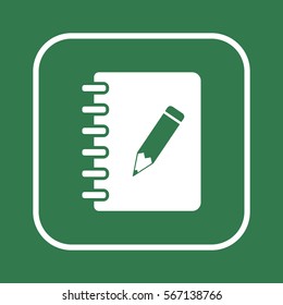 Notebook  icon, isolated  Flat design.