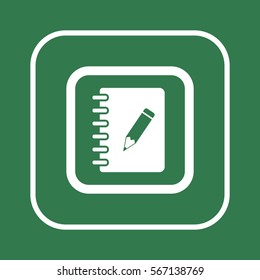 Notebook  icon, isolated  Flat design.