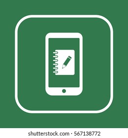 Notebook  icon, isolated  Flat design.