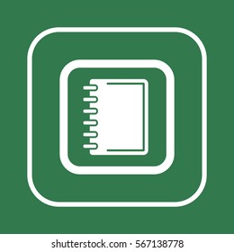 Notebook  icon, isolated  Flat design.