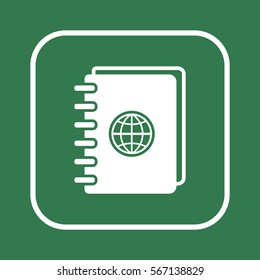 Notebook  icon, isolated  Flat design.
