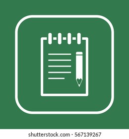 Notebook  icon, isolated  Flat design.