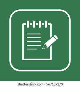 Notebook  icon, isolated  Flat design.