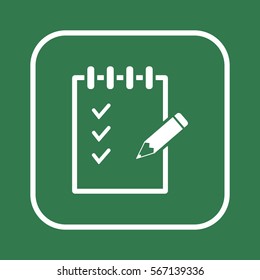 Notebook  icon, isolated  Flat design.