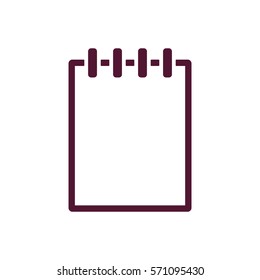 Notebook  icon, isolated  Flat design.