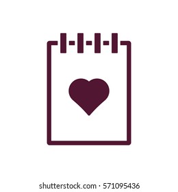 Notebook  icon, isolated  Flat design.