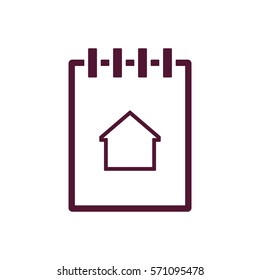 Notebook  icon, isolated  Flat design.