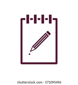Notebook  icon, isolated  Flat design.