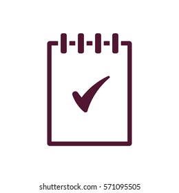 Notebook  icon, isolated  Flat design.