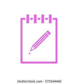 Notebook  icon, isolated  Flat design.