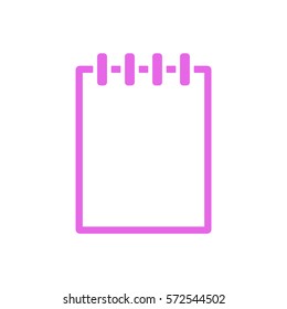 Notebook  icon, isolated  Flat design.