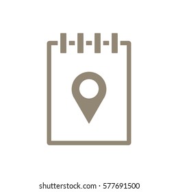 Notebook  icon, isolated  Flat design.